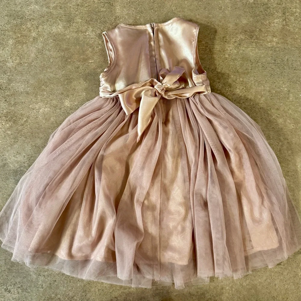 Adorable Elegant Pink Infant Sequin & Tulle Dress, Girls Size 12M